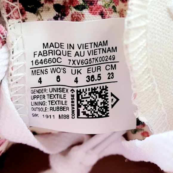 Converse CTAS OX Egret/White/White Floral - Picture 7 of 8